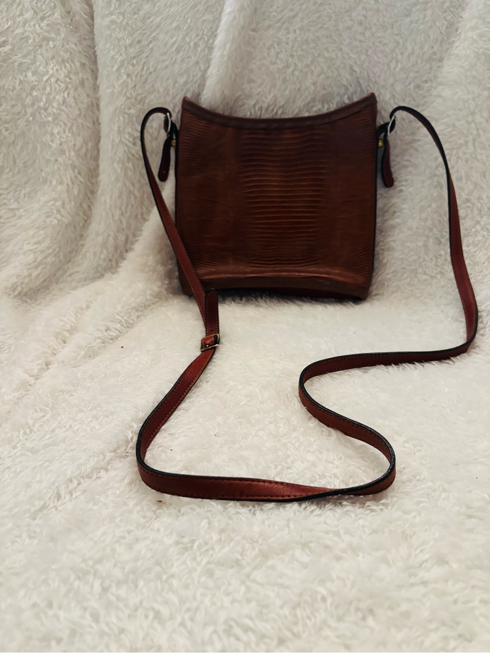 Vintage Brown Leather Crossbody Bag